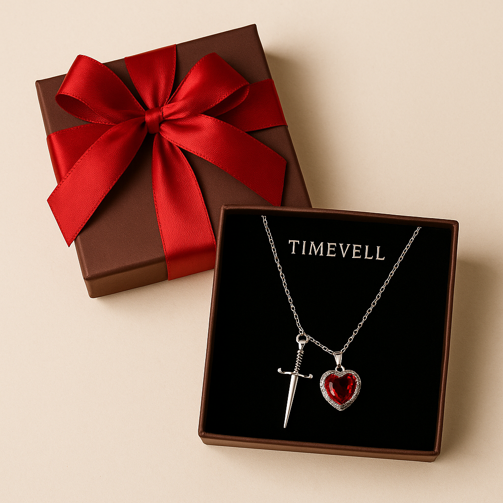Heart & Sword Couple Necklace