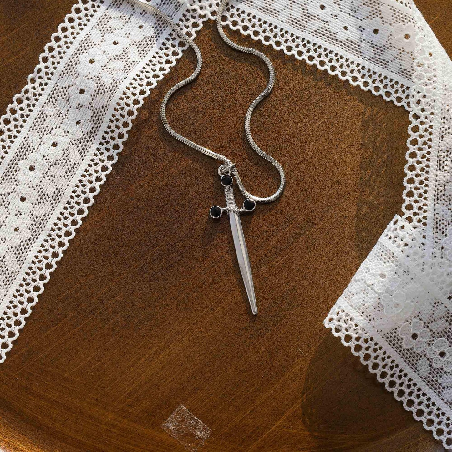 Heart & Sword Couple Necklace